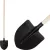 Lapát, Strend Pro Garden 714-28, fekete, 130 cm, acél fej, fa nyél, íves