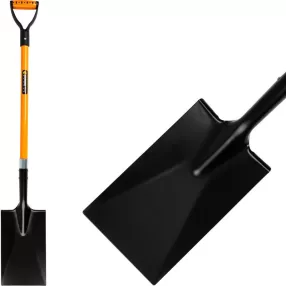   Ásó, Strend Pro Garden, egyenes fej, fekete/sárga, acél fej, üvegszálas nyél, D markolat