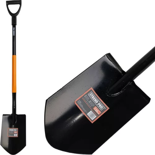 Ásó, Strend Pro Garden Styler X03, hegyes fej, fekete, acél fej, acél nyél, D markolat