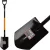 Ásó, Strend Pro Garden Styler X03, hegyes fej, fekete, acél fej, acél nyél, D markolat