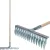 Kerti gereblye, Strend Pro Garden R108A.WH, ezüst, 14 fogú, acél fej, fa nyél, 38 cm munkaszélesség, 167 cm nyél, gyepszellőztető
