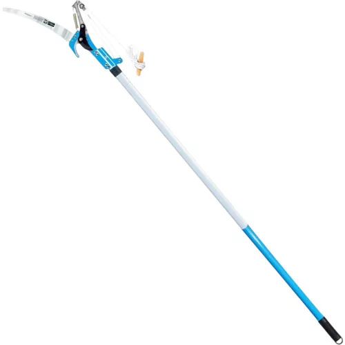 Ágvágó olló, Aquacraft 320070, kék/fehér, teleszkópos rúddal, fűrésszel, 180-300 cm, alumínium nyél, acél penge, köteles mechanika
