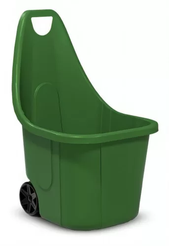 Kétkerekű kocsi, Strend Pro Garden Blumax Caddy, 60 l, zöld, 50 x 60 x 84 cm, újrahasznosított műanyag, időjárásálló, max. 40 kg teherbírás, kerti hulladékhoz