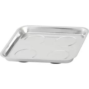   Mágneses csavartálca, Strend Pro, ezüst, 27 × 29,2 cm, rozsdamentes acél, 4 db gumiborítású mágnes, karcálló felület