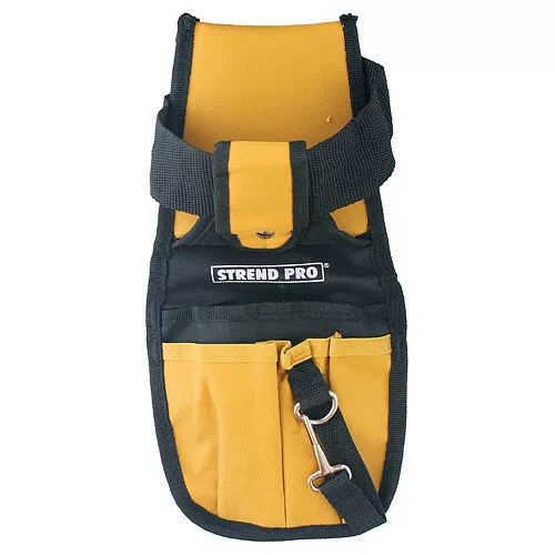 Szerszámtartó övtáska, Strend Pro TB-1012, 30,5 x 15,5 cm, sárga/fekete, övre rögzíthető, több rekeszes, praktikus