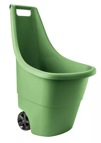 Kétkerekű kocsi, Keter Easy Go, 50 l, zöld, 51 x 56 x 84 cm, műanyag, időjárásálló, ergonomikus fogantyú, könnyű