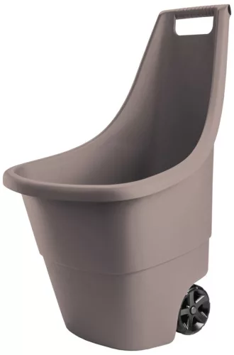 Kétkerekű kocsi, Keter Easy Go, 50 l, barna, 51 x 56 x 84 cm, műanyag, időjárásálló, ergonomikus fogantyú, könnyű