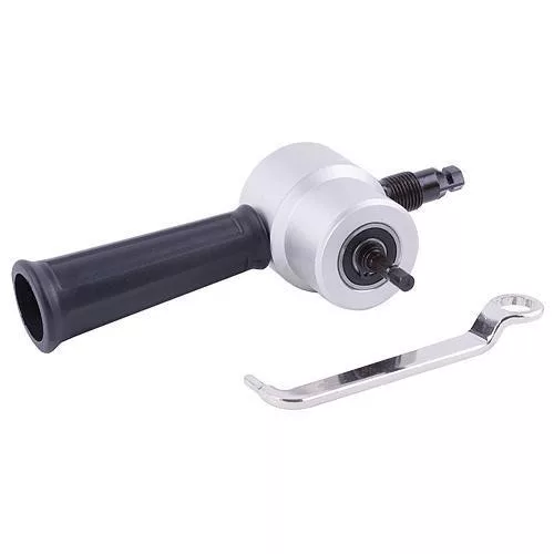 Fúrógép lemezvágó adapter, Strend Pro SC322, menet: 1/4", fúróra szerelhető, 360°-ban irányítható vágás, acélhoz, rozsdamentes acélhoz és alumíniumhoz