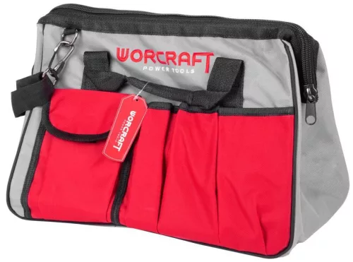 Szerszámos táska, Worcraft WTFTB-03 ShareSYS, 40 x 20,5 x 31 cm, szürke/piros, 600D nejlon, 12 kg teherbírás, gépekhez és szerszámokhoz