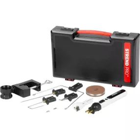  Akkumulátoros polisztirolvágó, Strend Pro, fehér/fekete, 2000 mAh, forróhuzalos, USB-C töltés, 4 cserélhető vágófeltét, tartozékokkal, hordtáskában