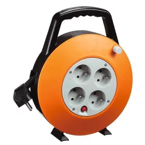   Kábeldob, Strend Pro CR040, 7,5 m, narancssárga, 4 aljzat, 230 V, maximum 3000 W