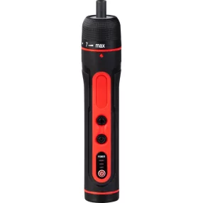   Akkumulátoros csavarhúzó, Strend Pro P09E2151, fekete/piros, 3 Nm, 0-350 fordulat/perc, 3,6 V Li-Ion, USB-C töltés, 27 darabos bitkészlet, hordtáskában
