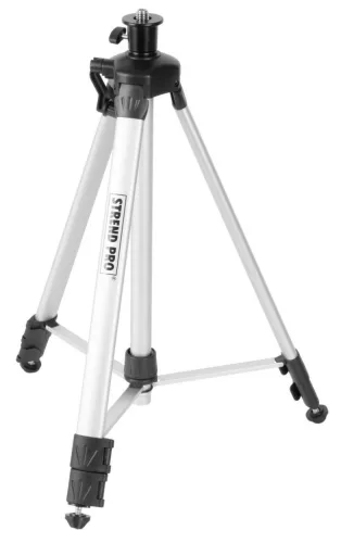 Lézer állvány, Strend Pro TP-502B, ezüst/fekete, 150 cm, 5/8" menet, teleszkópos, alumínium váz, műanyag fej
