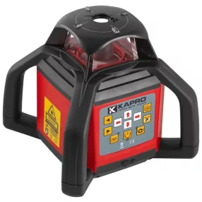   Forgólézer, Kapro Prolaser Electrota 8991, piros sugár, 20,6 x 20,6 x 21,1 cm, IP65 por- és vízálló, önszintező ±5°, pontosság ±0,1 mm/m, 300 m hatótávolság, távirányítóval, lézerdetektorral, hordtáskával