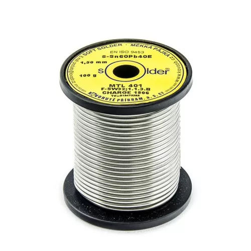 Forrasztóón, MTL 401, ezüst, huzalátmérő: 1,0 mm, 60% ón / 40% ólom, 500 g, tekercses