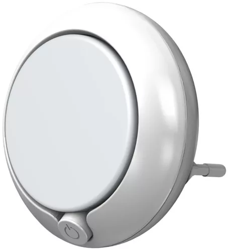 Éjszakai lámpa, Ledvance Lunetta Round White, 7,1 × 6 cm, fehér, LED, melegfehér fény, automatikus be- és kikapcsolás, kapcsolóval, konnektorba dugható