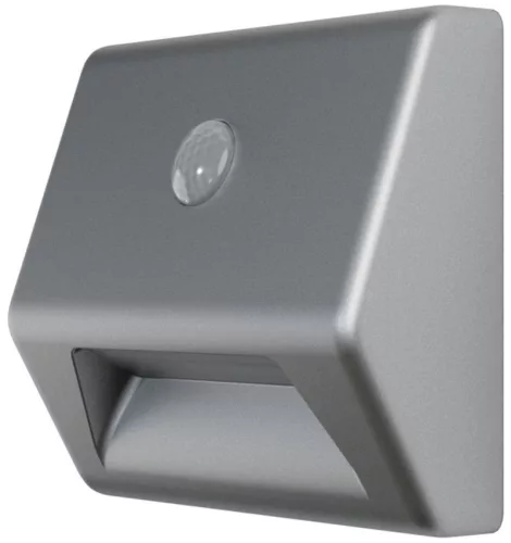 Éjszakai lámpa, Ledvance Nightlux Stair, 8,4 x 2,8 x 7,3 cm, szürke, mozgásérzékelős, fényérzékelős, beltéri/kültéri, LED, elemes (3 x AAA)