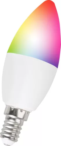 Okos LED izzó, Strend Pro, 5 W, E14, 2700-6500 K + RGB, fényerő és szín szabályozás, alkalmazással vezérelhető, Google/Alexa kompatibilis, élettartam: 15 000 óra