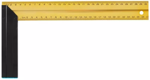 Asztalos derékszög, Strend Pro YPS-529, arany/fekete, 30 cm, alumínium, pontos szögjelöléshez, profi és barkács munkákhoz