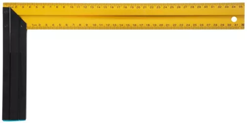 Asztalos derékszög, Strend Pro YPS-529, arany/fekete, 35 cm, alumínium, pontos szögjelöléshez, profi és barkács munkákhoz