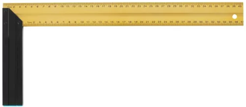 Asztalos derékszög, Strend Pro YPS-529, arany/fekete, 40 cm, alumínium, pontos szögjelöléshez, profi és barkács munkákhoz