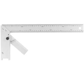   Asztalos derékszög, Strend Pro DY-5030, ezüst, 40 cm, alumínium, szögmérővel, pontos szögjelöléshez
