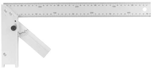 Asztalos derékszög, Strend Pro DY-5030, ezüst, 40 cm, alumínium, szögmérővel, pontos szögjelöléshez