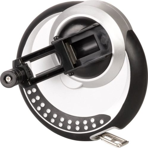 Mérőszalag, Giantop CR-G50, fekete/ezüst, 30 m/13 mm, acél szalag, acél tok, tekercselő fogantyú