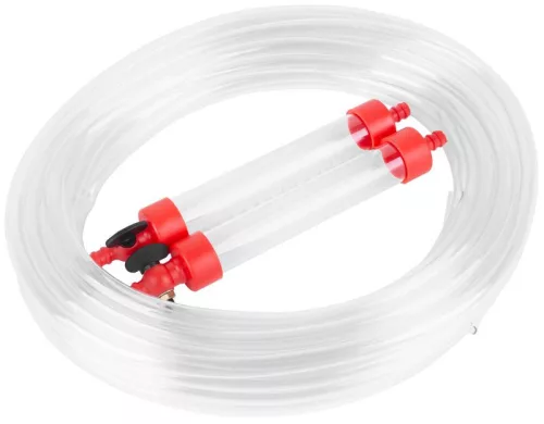 Tömlős vízmérték, Strend Pro JYC-75, átlátszó, 15 m, PVC tömlő, műanyag mérőhenger