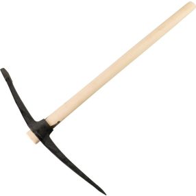   Csákány, Strend Pro Garden P-405, fekete, 3000 g, fa nyél, acél fej, kétoldalas, kalapáccsal, kemény és sziklás talajhoz