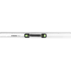   Vízmérték vonalzóval, Strend Pro FSC-06, ezüst, 60 cm, 2 libella, alumínium