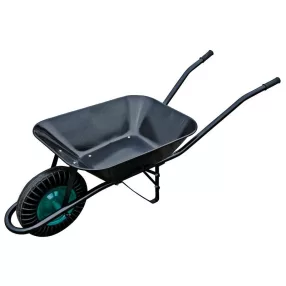   Talicska, Strend Pro Garden, fekete, 60 l, defektmentes tömör Bantam kerék, lakkozott acél puttony, PVC markolat, szétszerelve