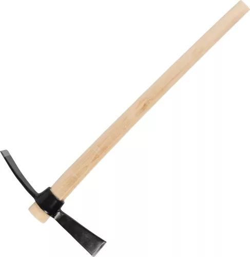 Csákány, Strend Pro Garden 722-10WH, fekete, 2500 g, fa nyél, acél fej, kétoldalas, tűzoltós, kemény és sziklás talajhoz