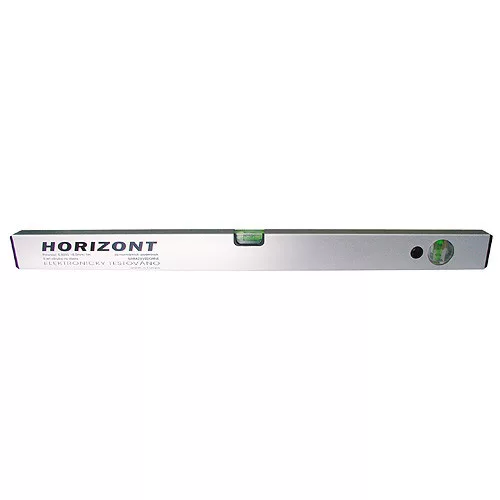 Vízmérték, Horizont VVN-2, ezüst, 40 cm, 2 libella, alumínium, kopásálló, ütésálló