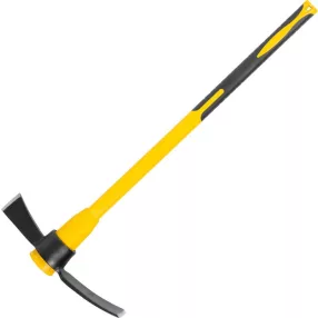   Csákány, Strend Pro Garden P-407, sárga/fekete, 2250 g, üvegszálas nyél, acél fej, kétoldalas, hegyes/lapos, kemény és sziklás talajhoz