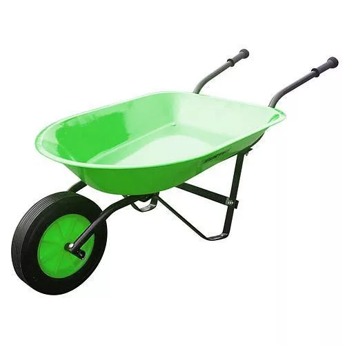 Kerti gyerekjáték, Strend Pro Carriola, talicska, zöld, 20 l, 88 x 41 x 37 cm, gumírozott kerék, acél puttony, PVC markolat