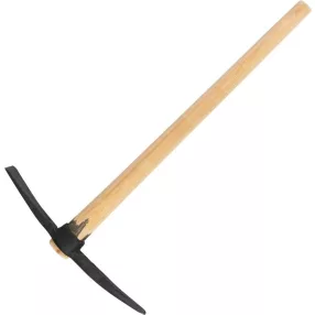   Csákány, Strend Pro Garden, fekete, 2500 g, fa nyél, acél fej, kétoldalas, hegyes/lapos, kemény és sziklás talajhoz