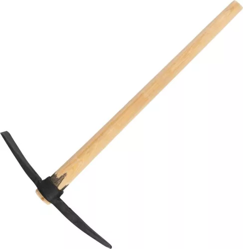 Csákány, Strend Pro Garden, fekete, 2500 g, fa nyél, acél fej, kétoldalas, hegyes/lapos, kemény és sziklás talajhoz
