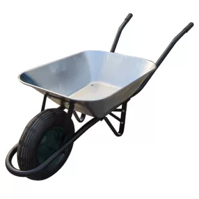   Talicska, Strend Pro Garden Wbar.G, ezüst, 60 l, felfújható kerék, horganyzott acél puttony, 100 kg teherbírás, PVC markolat