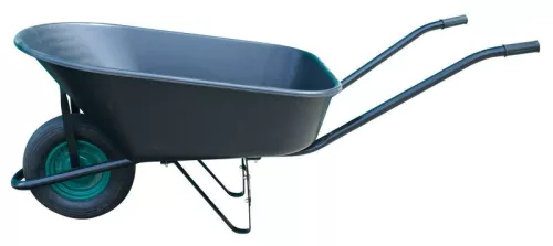 Talicska, Strend Pro Garden Greenlawn Nero, fekete, 140 l, felfújható kerék, műanyag puttony, 50 kg teherbírás, PVC markolat