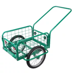   Kétkerekű kocsi, Strend Pro Garden Victor, zöld, felfújható kerekek, kiváló minőségű fém, 100 kg teherbírás