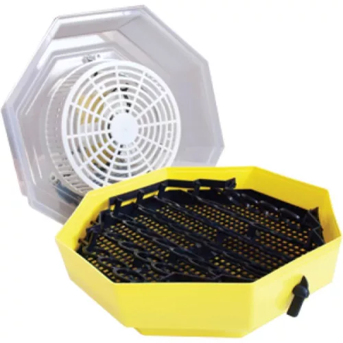 Keltetőgép, Vivatechnix Cleo 5x2 DT, 110 W, 82–120 db tojás, elektromos, termosztátos, ventilátoros, hőmérővel, műanyag ház