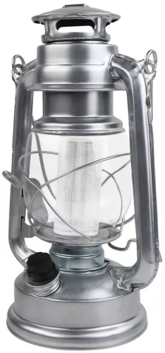 Lámpás, MagicHome LM3528, 15 x 11, 5 x 23, 5 cm, ezüst, fém, 16 LED, vízálló, fényerő-szabályzós, 15-60 lm, elemes (TC2170540)