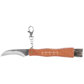   Gombász kés, Strend Pro MK003, 14/21 cm, természetes sörtékkel, acél penge, görbített, markolatán cm mérce