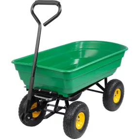   Négykerekű kocsi, Strend Pro Garden Greenlawn Transporter, 75 l, felfújható kerekek 10 × 3,50 – 4, műanyag test, fém váz, 250 kg teherbírás