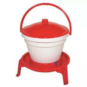   Baromfi itató, Novital, Rapid Clean, 12 l, piros/fehér, stabil lábakkal, műanyag, higiénikus kialakítás, könnyen tisztítható