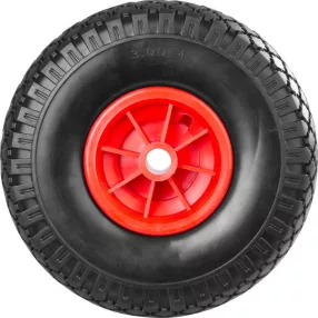   Talicska és kézikocsi kerék, Strend Pro Garden Handtruck 812 Bantam, fekete/piros, 4.10/3.50-4, 25 cm átmérő, 7 cm szélesség, tengelyfurat: 20 mm