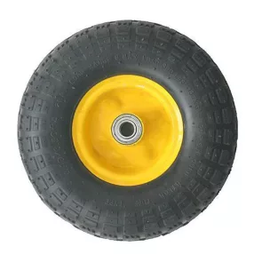   Talicska és kézikocsi kerék, Strend Pro Garden Handtruck 812, fekete/sárga, 26,2 cm átmérő, 7,8 cm szélesség, tengelyfurat: 16 mm, szabványos fém csapágyazás