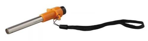Piezo gyújtó, Meva, narancssárga/fekete, hosszú fém nyak, ergonomikus markolat, csuklópánt