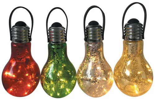 Függeszték napelemes lámpa, Strend Pro Garden Stella, 9 x 18 cm, 5 LED, elemes (1 x AA), elem nélkül, 24 db-os csomag, kompakt, hordozható